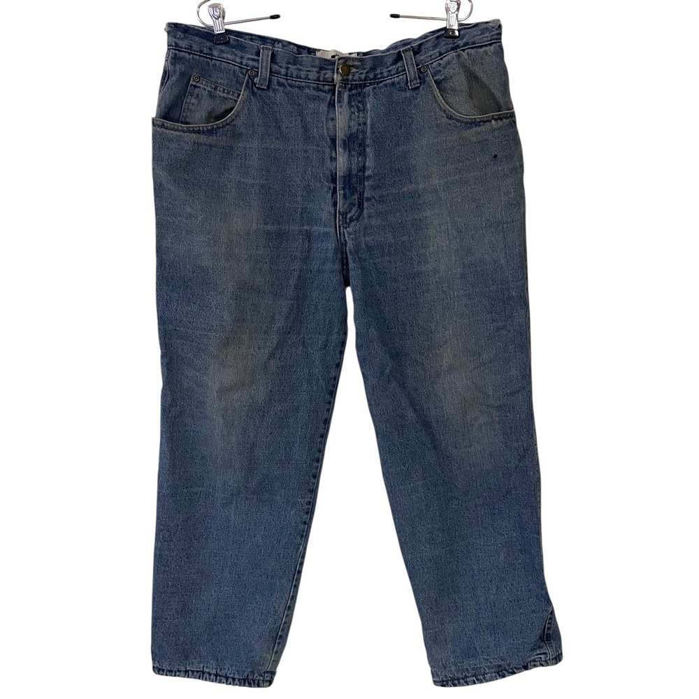Vtg Old Mill Mens Fleece Lined Denim Jeans Workwear‎ Gorpcore Distressed 37 x 30